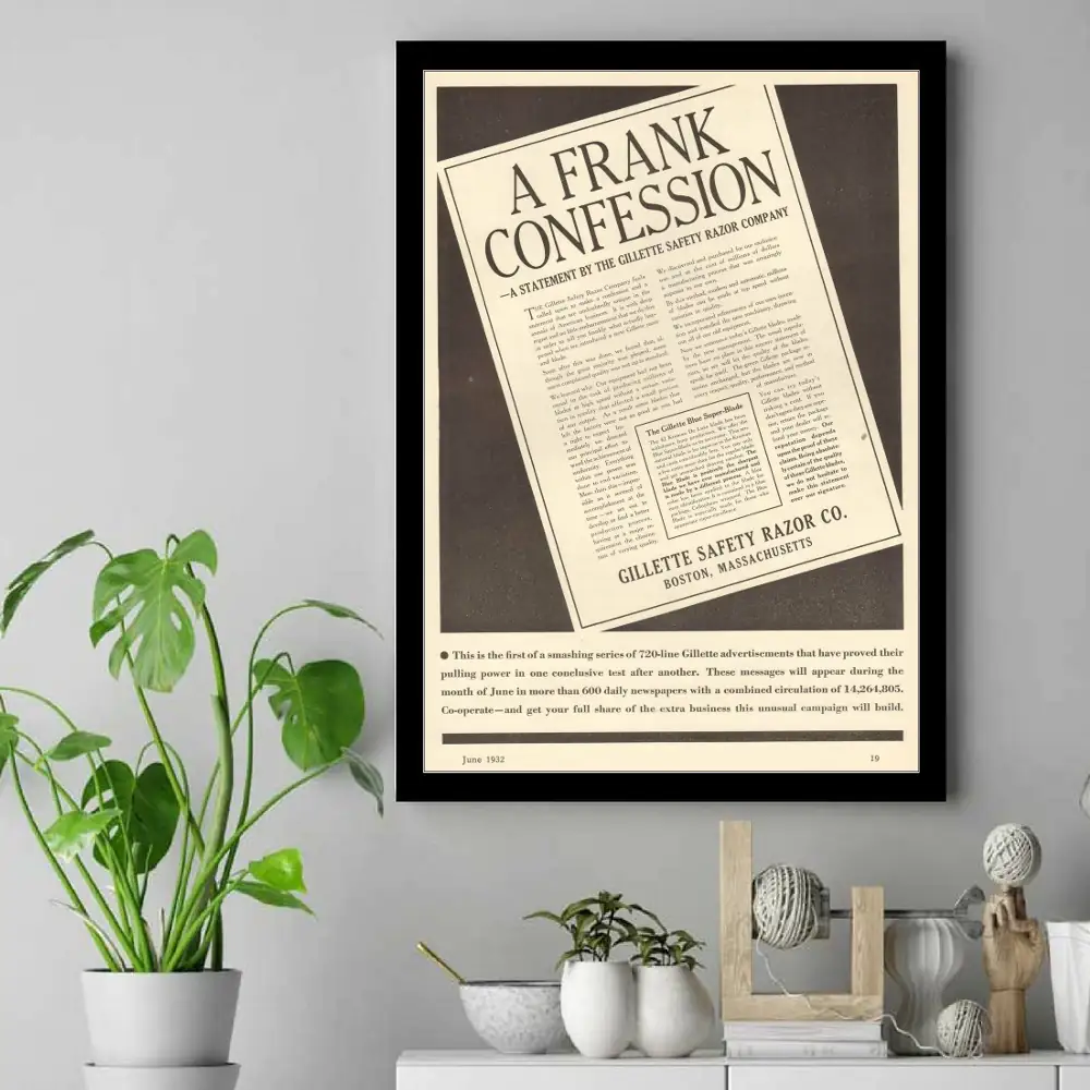 Vintage-Gillette-C-1932-06-Gillette-Blue-Super-Blade-Poster