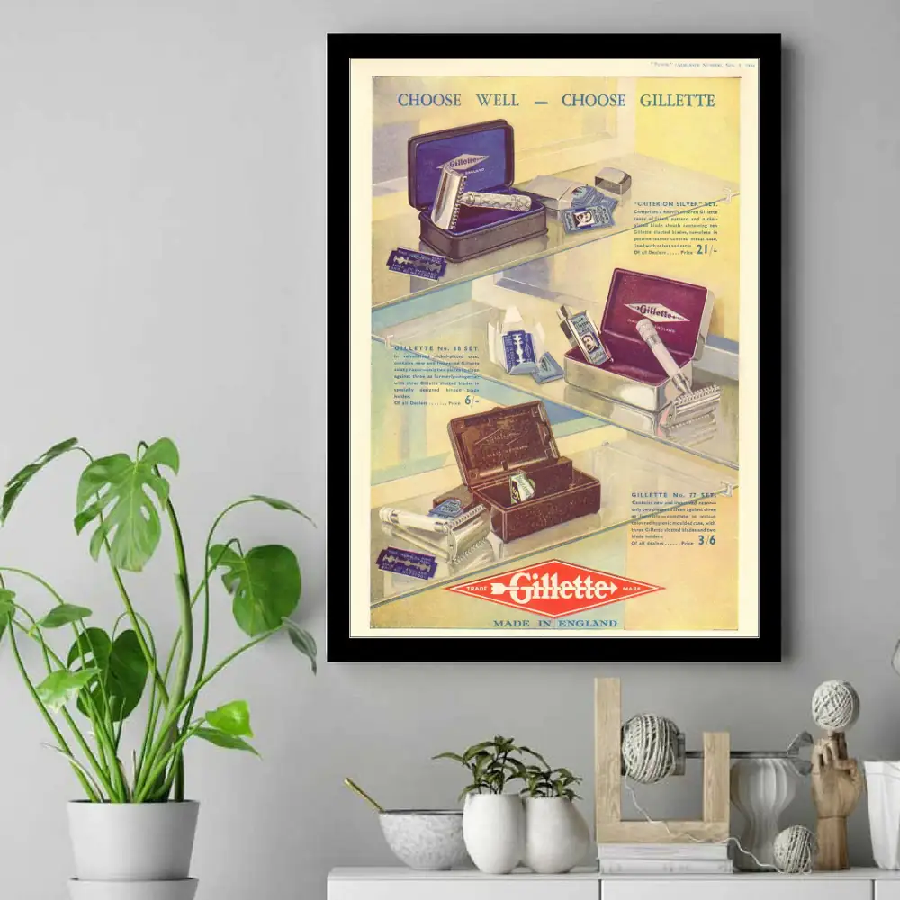 Vintage-Gillette-C-1934-Criterion-No77-No88-England-Poster