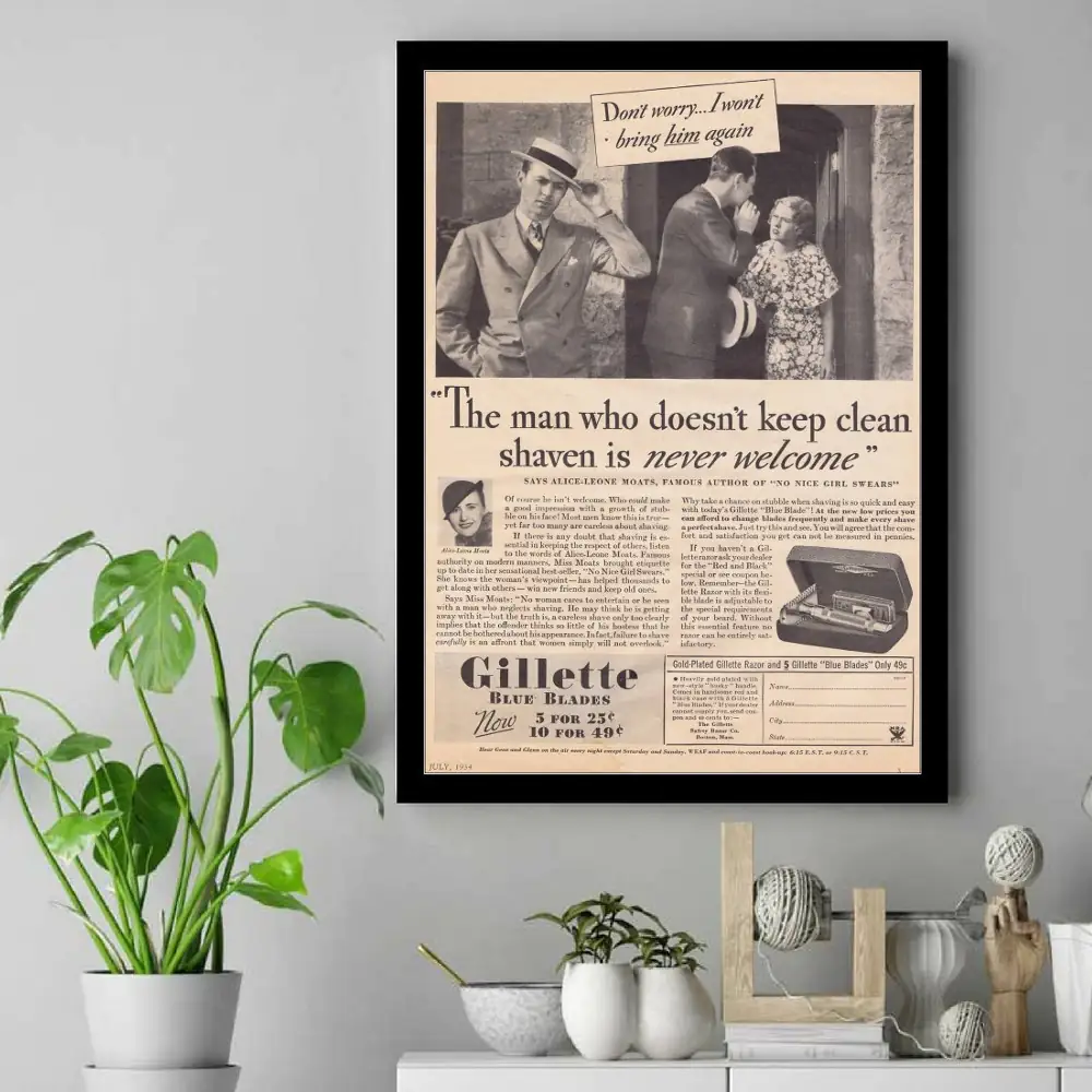 Vintage-Gillette-C-1934-Red-and-Black-DeLuxe-Poster