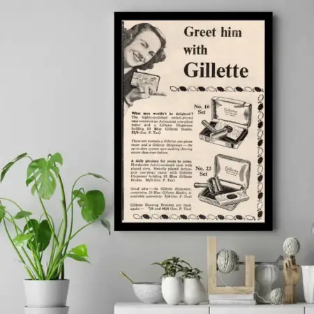 Vintage-Gillette-C-1949-Aristocrat-No16-No22-Poster