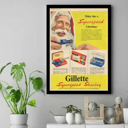 Vintage-Gillette-C-1953-No58-Rocket-HD-England-Poster