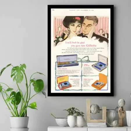 Vintage-Gillette-C-1958-11-20-Toggle-No70-No58-Travel-set-Poster