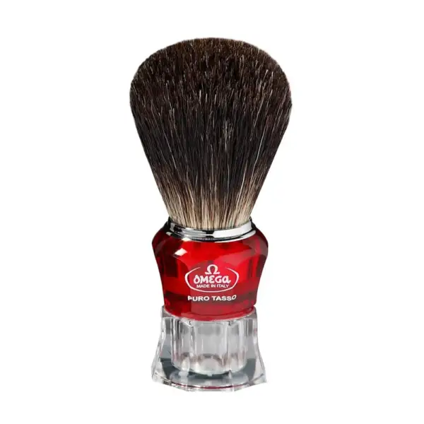 Omega Shaving Brush Badger Pure 652 (Plexi Red)