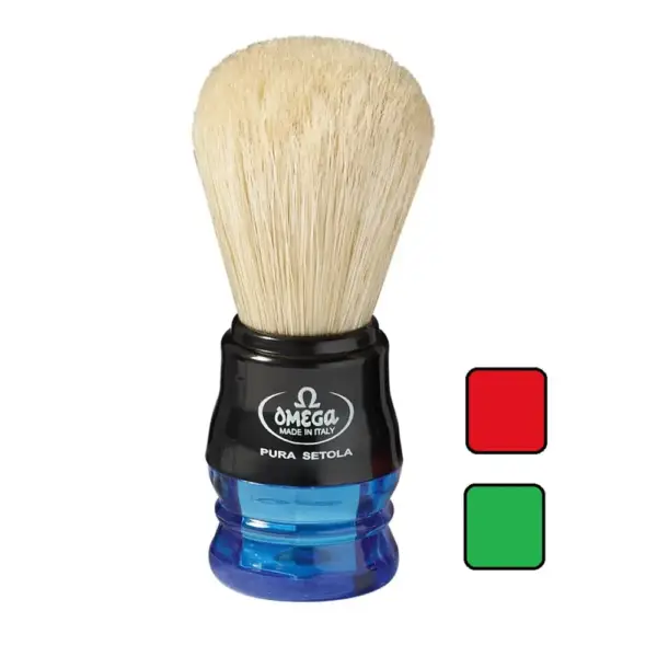 Omega Shaving Brush-Pig 10077 (Small Transparent-Blue-Red-Green)