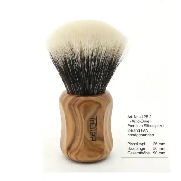 Thater 4125-2 Silverti Fan 2Band Badger Hair Brush Olive Tree