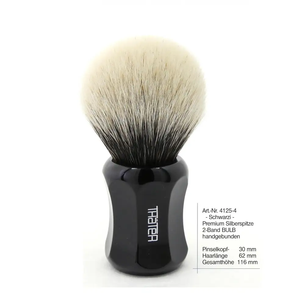 Thater 4125-4 Silenced Fan 2Band Badger Hair Brush Black