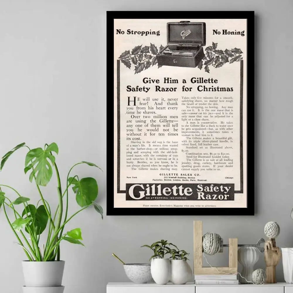Vintage Gillette C 1905-08 Double RingC 1908 Standard set Poster