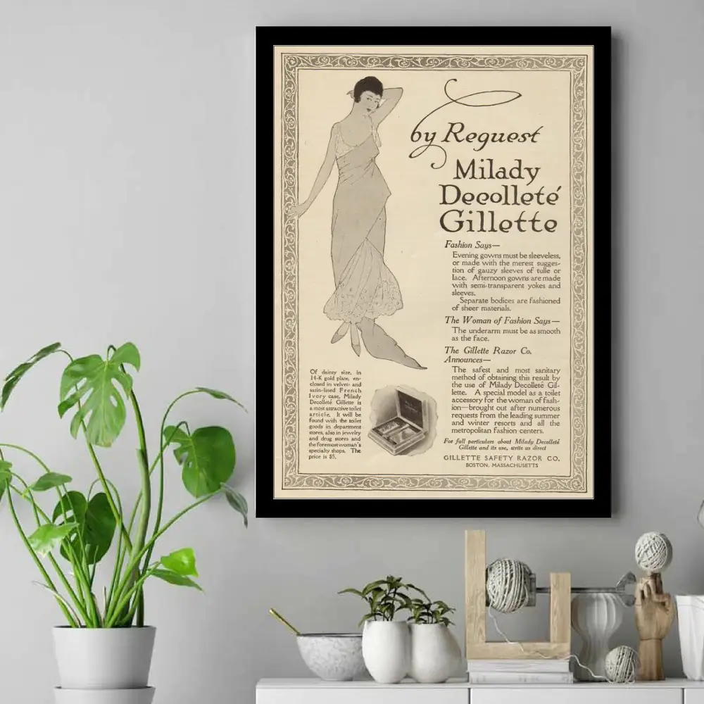 Vintage Gillette C 1915 Milady Decollete Gillette Poster