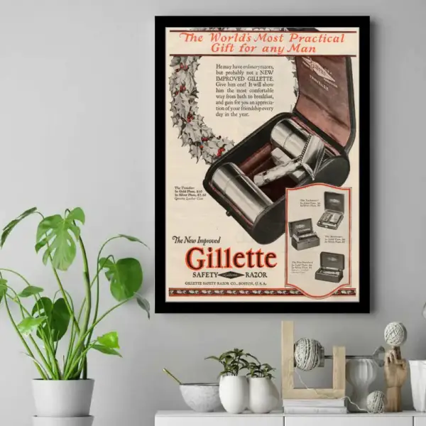 Vintage Gillette C 1924 Traveler, Tuckaway, Bostonian, New Standard Poster