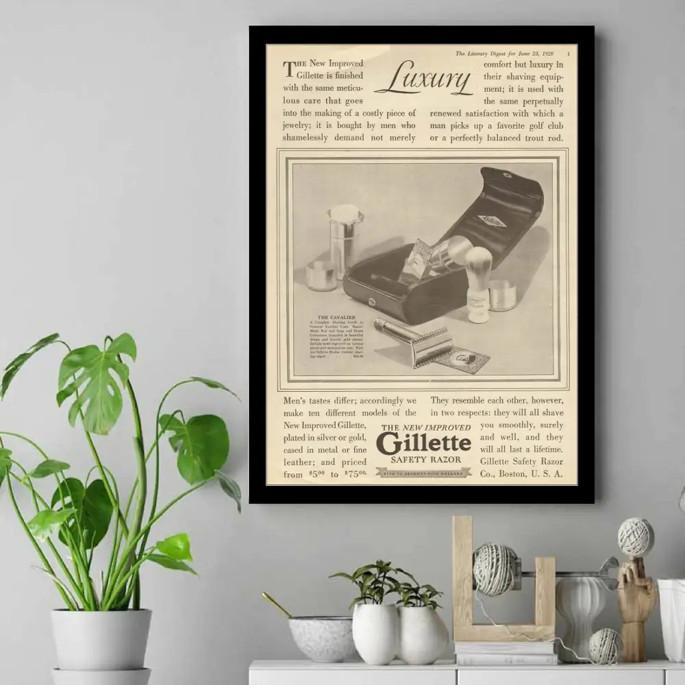 Vintage Gillette C 1928 Cavalier Poster